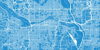  Magnetic map of Calgary, illustrated, blue