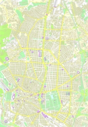  Magnetic map of Madrid, illustrated, colored