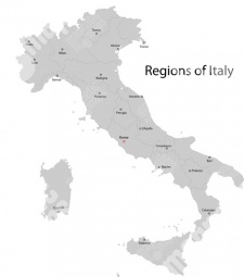  Magnetic map of Italy, illustrated, grey