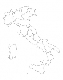  Magnetic map of Italy, illustrated, white