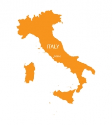  Magnetic map of Italy, illustrated, Orange