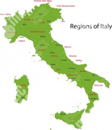  Magnetic map of Italy, illustrated, green