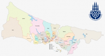  Magnetic map of Istanbul, administrative, colored