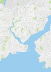  Magnetic map of Istanbul, illustrated, colored