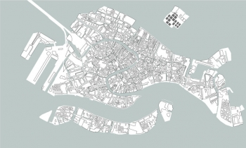  Magnetic map of Venice, illustrated, grey