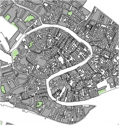  Magnetic map of Venice, illustrated, green-gray