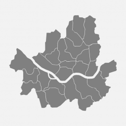  Magnetic map of Seoul, illustrated, grey