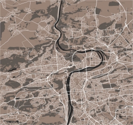  Magnetic map of Prague, illustrated, colored