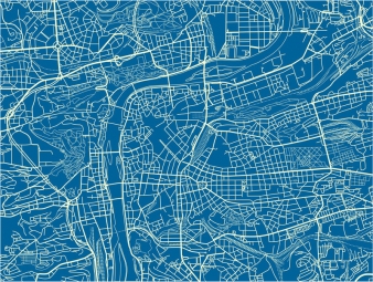  Magnetic map of Prague, illustrated, blue