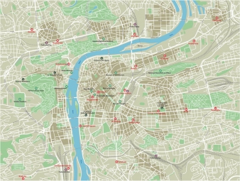  Magnetic map of Prague, illustrated, colored