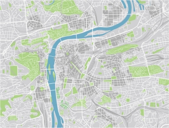  Magnetic map of Prague, illustrated, colored