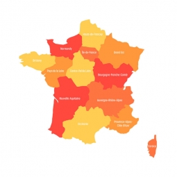  Magnetic map of France, illustrated, Orange