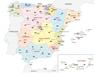  Magnetic map of Spain, zip code, colored