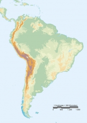  Magnetic map of South America, geographic, without labels