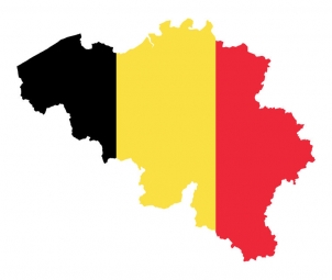  Magnetic map of Belgium, illustrated, colored