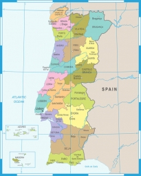  Magnetic map of Portugal, illustrated, colored