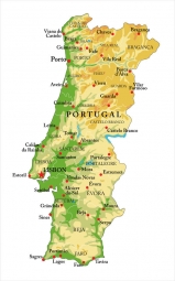  Magnetic map of Portugal, geographic, colored