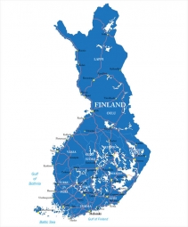  Magnetic map of Finland, administrative, blue