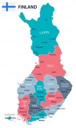  Magnetic map of Finland, illustrated, colored