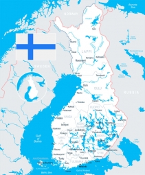  Magnetic map of Finland, illustrated, colored