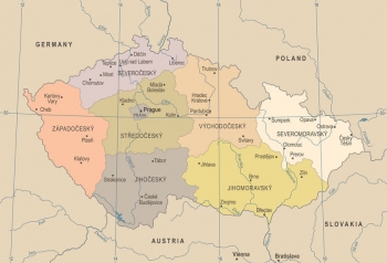  Magnetic map of Czechia, vintage, detailed