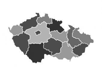  Magnetic map of Czechia, illustrated, grey