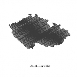  Magnetic map of Czechia, illustrated, grey