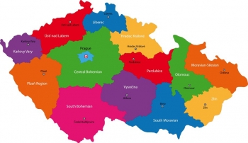  Magnetic map of Czechia, illustrated, colored