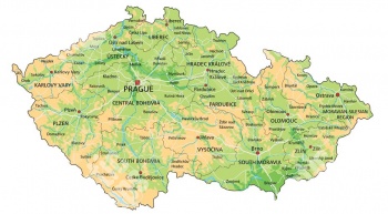  Magnetic map of Czechia, geographic, colored