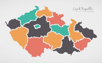  Magnetic map of Czechia, illustrated, colored