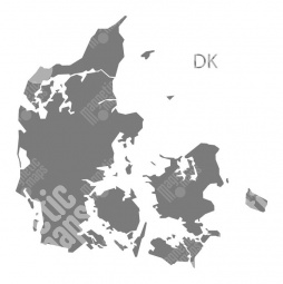  Magnetic map of Denmark, illustrated, grey