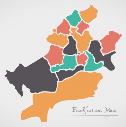  Magnetic map of Frankfurt, illustrated, colored