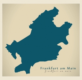  Magnetic map of Frankfurt, illustrated, blue