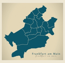  Magnetic map of Frankfurt, illustrated, blue