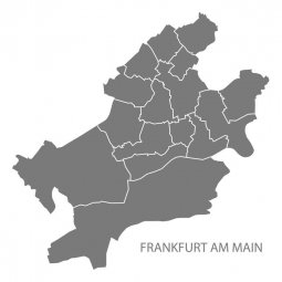  Magnetic map of Frankfurt, illustrated, grey