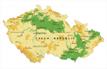  Magnetic map of Czechia, geographic, colored