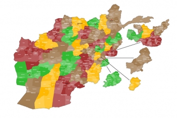  Magnetic map of Afghanistan, administrative, colored